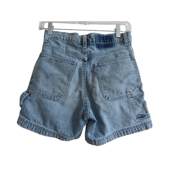 Levi's Pants - VINTAGE LEVI'S White Tab Light Blue Cargo Carpenter Shorts Size 25 Waist *RARE*